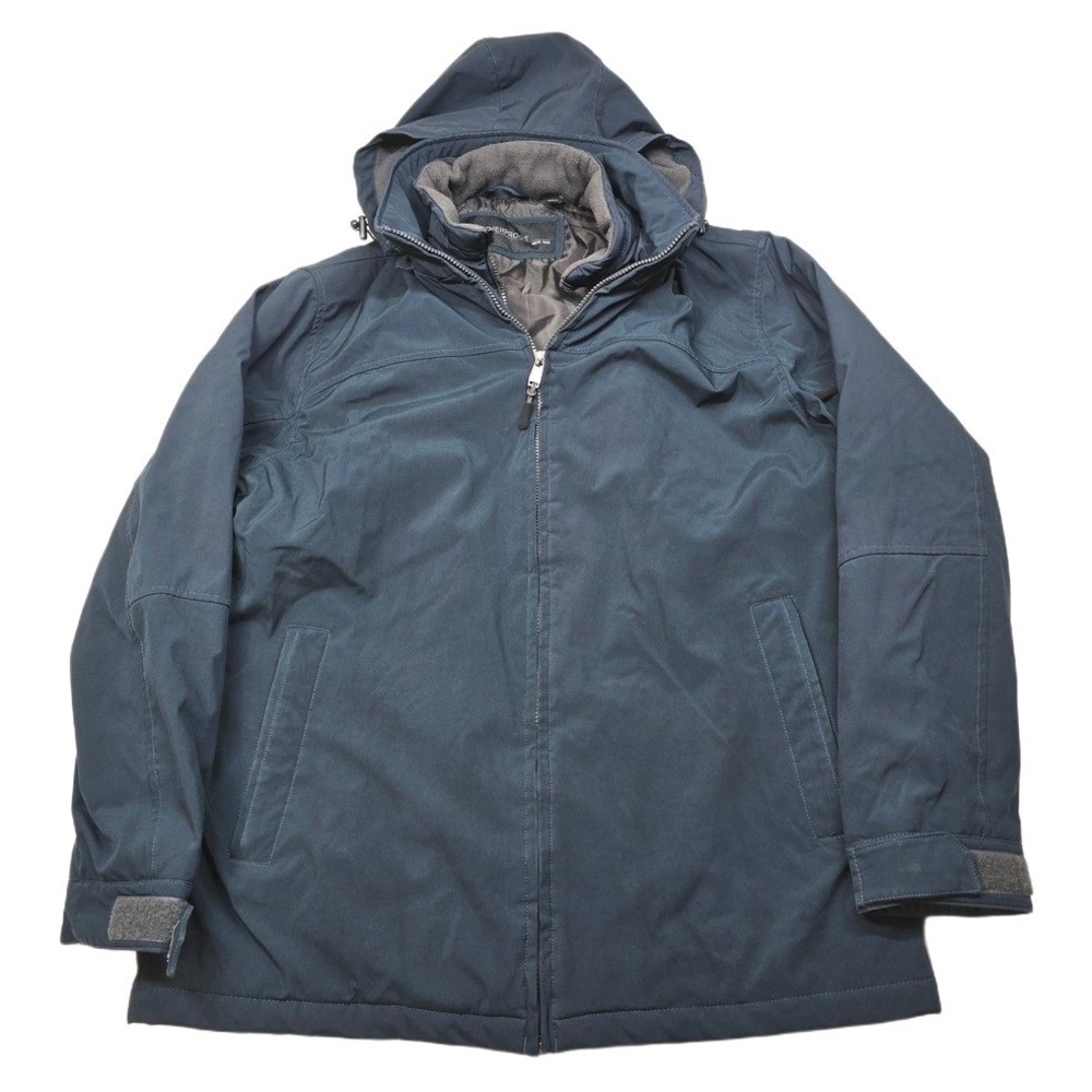 Weatherproof Bib Hooded Jacket Mens Large Blue Full Zip‎ Coat Lined